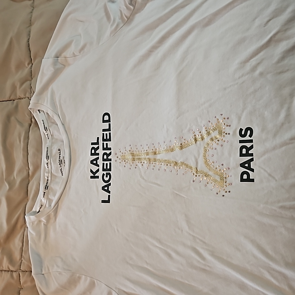 Karl Lagerfeld Signature White T-shirt XL